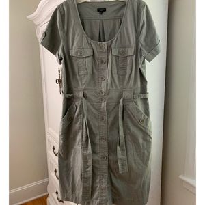 Talbots Army Green Safari Dress Size 12